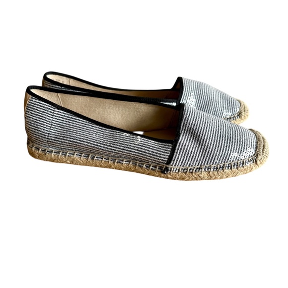 Franco Sarto Women's Size 11 Espadrille Flats Sequin Striped Slip On Shoes - Picture 6 of 13